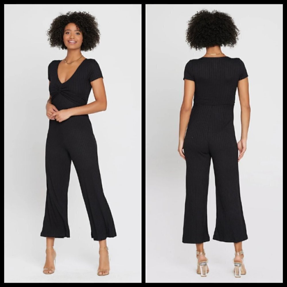 💕L*SPACE💕 Jasmine Ribbed Jumpsuit Black S NWT